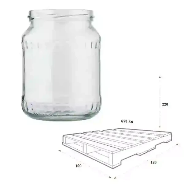 klasszikus mintázatú 720ml befőttes üveg